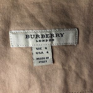 Knee Length Camel Burberry Pleated Skirt